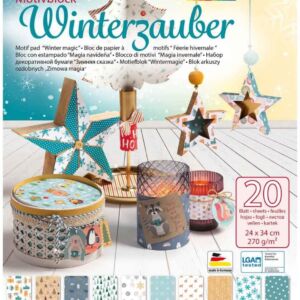 Motiefblok wintermagie, 24 x 34 cm 20 vel assortiment