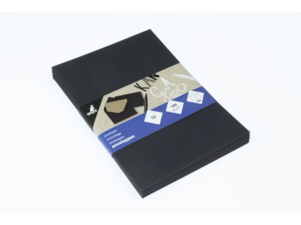 Enveloppen C6, zwart, 120grams 10 stuks