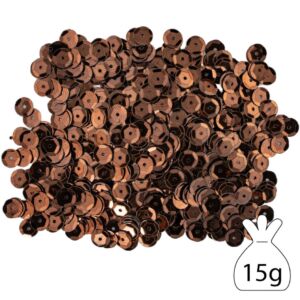 Cuvettes/pailletten/lovertjes, 8 mm, 15 gram, bruin
