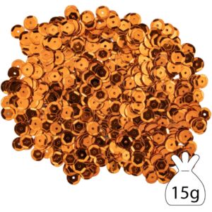 Cuvettes/pailletten/lovertjes, 8 mm, 15 gram, oranje