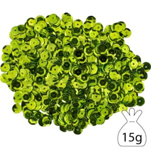 Cuvettes/pailletten/lovertjes, 8 mm, 15 gram, lichtgroen
