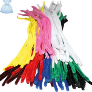 Chenilledraad, 6 mm, 50 cm, 100 stuks, assortiment