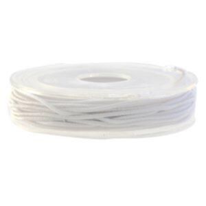 Elastisch kralenkoord/gekleurd elastiek, 1 mm, 5 meter, wit