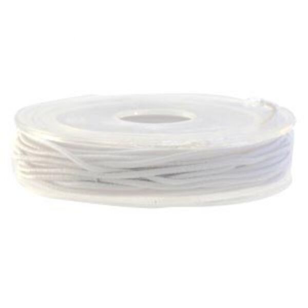 Elastisch kralenkoord/gekleurd elastiek, 1 mm, 5 meter, wit