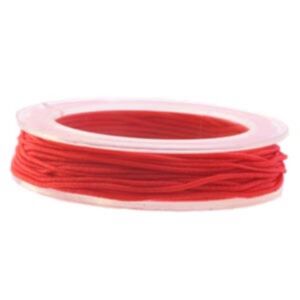 Elastisch kralenkoord/gekleurd elastiek, 1 mm, 5 meter, rood