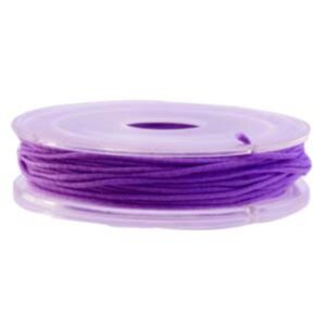 Elastisch kralenkoord/gekleurd elastiek, 1 mm, 5 meter, paars