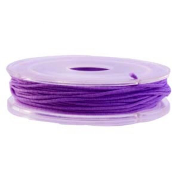 Elastisch kralenkoord/gekleurd elastiek, 1 mm, 5 meter, paars