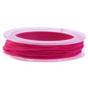 Elastisch kralenkoord/gekleurd elastiek, 1 mm, 5 meter, fuchsia