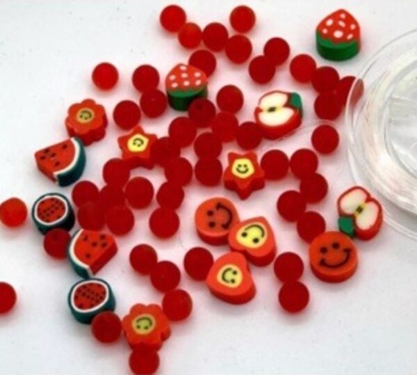 DIY set armbandjes maken, smiley mix, rood