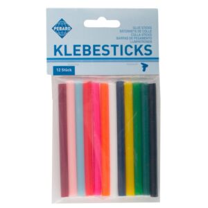 Lijmpatronen voor lijmpistool lage temperatuur, gekleurd, 10cm, 12 stuks