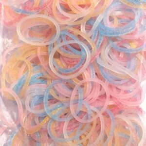 OUTLET Rainbow bands/loombandjes, 600 stuks, glow-in-the-dark mix