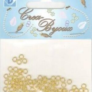 OUTLET Aanbuigoogjes/knijpringetjes, rond, 240 stuks, 4 mm goudkleurig