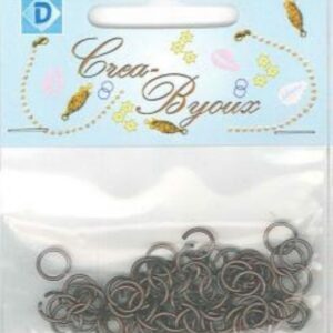 OUTLET Aanbuigoogjes/knijpringetjes, rond, 80 stuks, 8 mm antiek koper