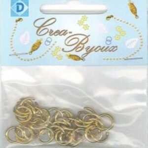 OUTLET Aanbuigoogjes/knijpringetjes, rond, 35 stuks, 10 mm goudkleurig