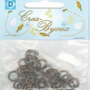 OUTLET Aanbuigoogjes/knijpringetjes, rond, 35 stuks, 10 mm antiek koper