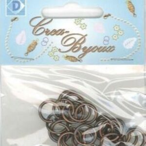 OUTLET Aanbuigoogjes/knijpringetjes, rond, 25 stuks, 12 mm antiek koper