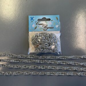 OUTLET Jasseron ketting alu, 5 x 10mm, 1 meter, zilver