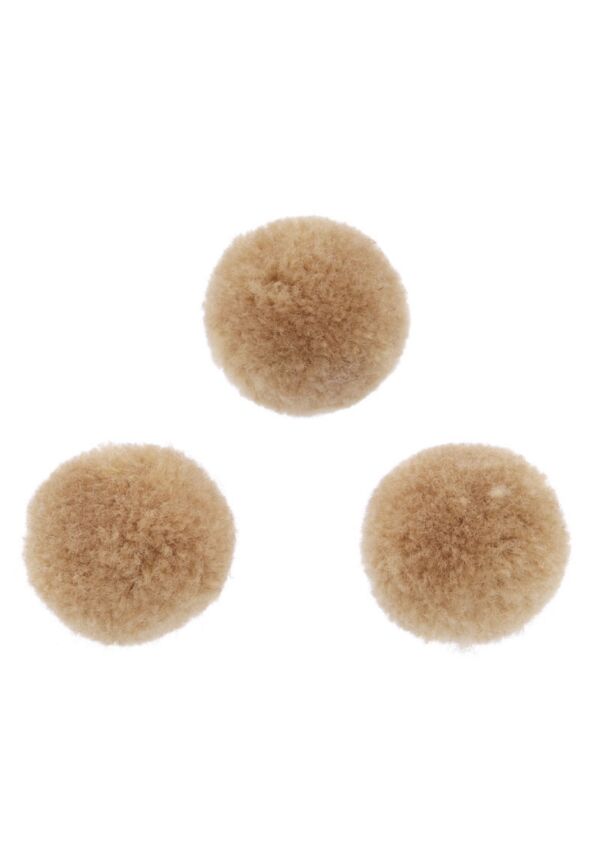 OUTLET Pompoentjes/pompons/pompoms, 13 mm, 80 st, lichtbruin
