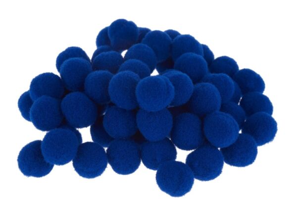 OUTLET Pompoentjes/pompons/pompoms, 13 mm, 80 st, blauw