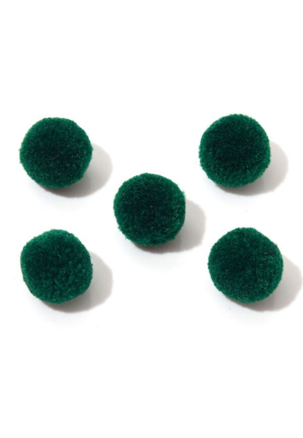 OUTLET Pompoentjes/pompons/pompoms, 7mm, 100 st, donkergroen