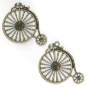OUTLET Steampunk bedels/bedeltjes, mono fiets, 2 st, oudbrons