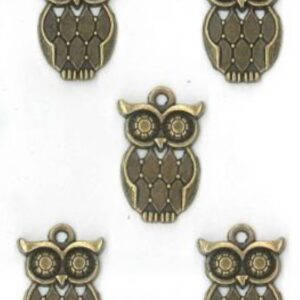 OUTLET Steampunk bedels/bedeltjes, uiltje klein, 5 st, oudbrons