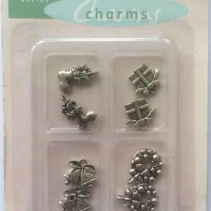 OUTLET bedels/bedeltjes, zilverkleurig, 4 x 2 stuks, Kerstmis
