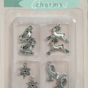 OUTLET bedels/bedeltjes, zilverkleurig, 4 x 2 stuks, Winter