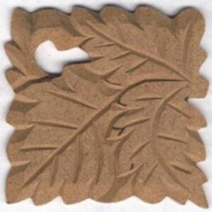 OUTLET MDF Ornament eikenblad vierkant 8 x 8 cm