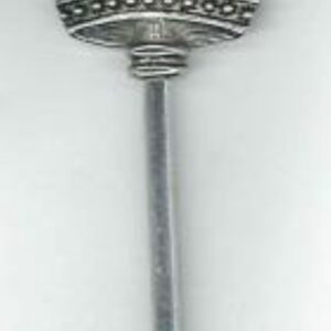 OUTLET Bedel / sieraadhanger, sleutel kroon, 7.5 cm, zilver