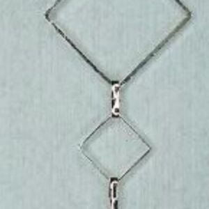 OUTLET DIY ketting zilver vierkant 20 en 12 mm, 75 cm