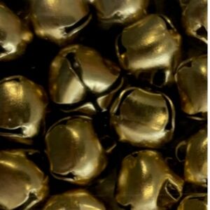 OUTLET Messing belletjes met oogje, 18 mm, 15 stuks