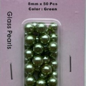 OUTLET Glasparels lichtgroen, 8mm, 50 stuks