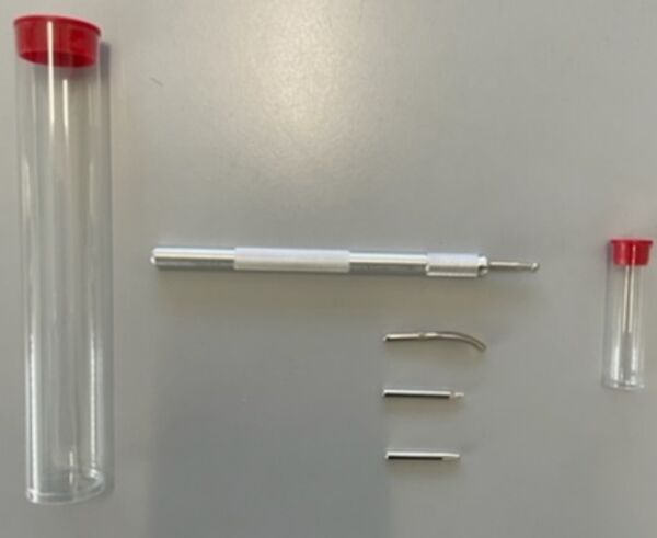 Luxe aluminium embossingpen /rilpen met vier verwisselbare tips