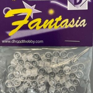 OUTLET Cylindrische transparante glaskralen, 6mm, 70 stuks, kristal