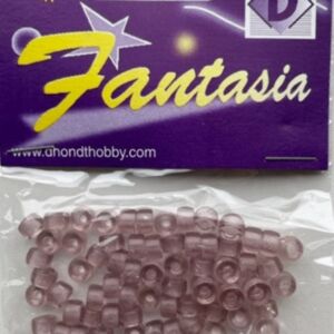 OUTLET Cylindrische transparante glaskralen, 6mm, 70 stuks, lila