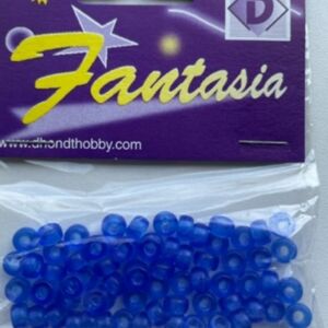 OUTLET Cylindrische transparante glaskralen, 6mm, 70 stuks, blauw