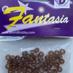 OUTLET Cylindrische transparante glaskralen, 6mm, 45 stuks, bruin