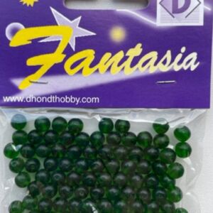 OUTLET Transparante glaskralen rond, 6 mm, 80 stuks, groen