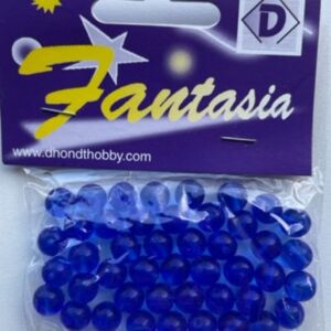 OUTLET Transparante glaskralen rond, 8 mm, 45 stuks, blauw