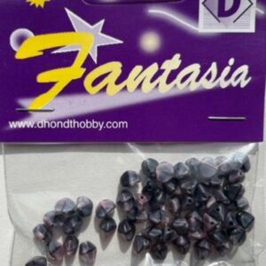 OUTLET Glaskralen tripod 7mm, 50 stuks, paars gemeleerd