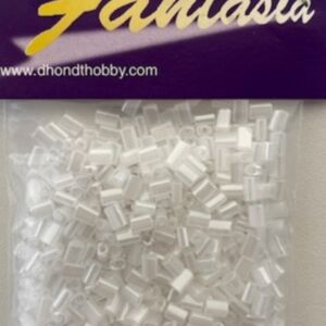 OUTLET Glazen staafkralen, 3.5 x 5 mm, 50 gram, wit