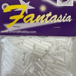 OUTLET Glazen staafkralen, 3.5 x 10 mm, 50 gram, wit