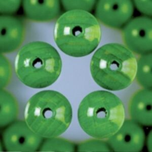 OUTLET Houten kralen, rond, 12 mm, 32 stuks, groen