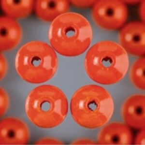 OUTLET Houten kralen, rond, 12 mm, 32 stuks, oranje