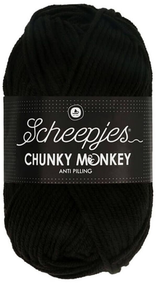 Chunky Monkey acrylwol 100 gram 1002 zwart