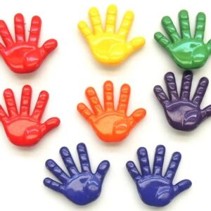 OUTLET Kunststof aannaaibare sierknopen, high five, 8 stuks
