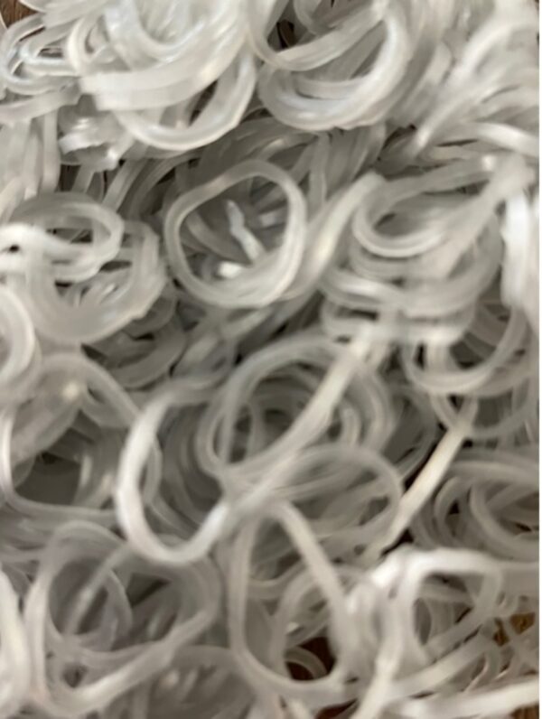 OUTLET Rainbow bands/loombandjes, 600 stuks, zilver