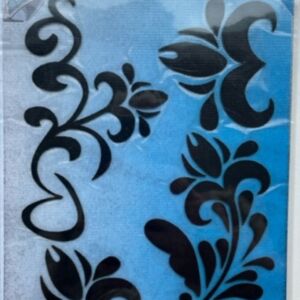 OUTLET Iron on flock motief, zwart, bloem 2