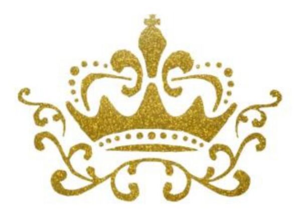 OUTLET Iron on glitter goud motief, kroon